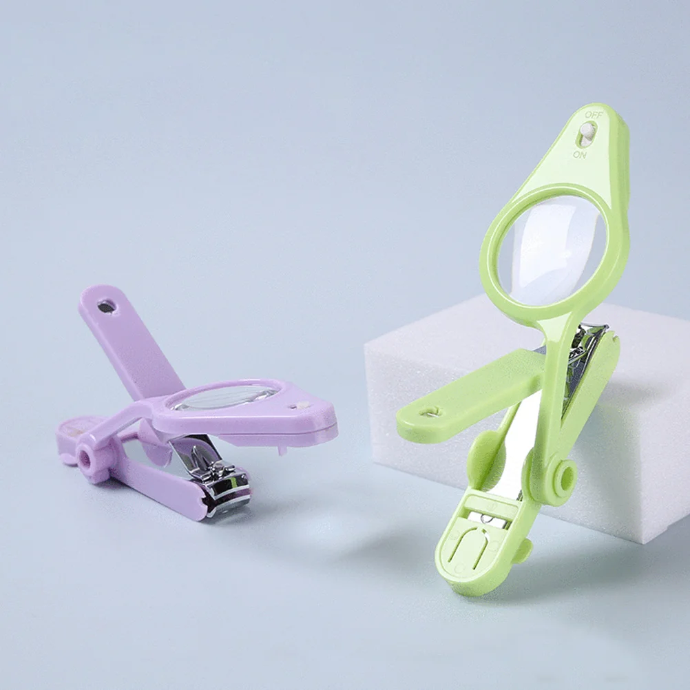 

1pc Nail Clippers with LED Light Fingernail Toenail Clipper Durable Non-Slip Handle Adjustable Magnifier Baby Kids for Foot