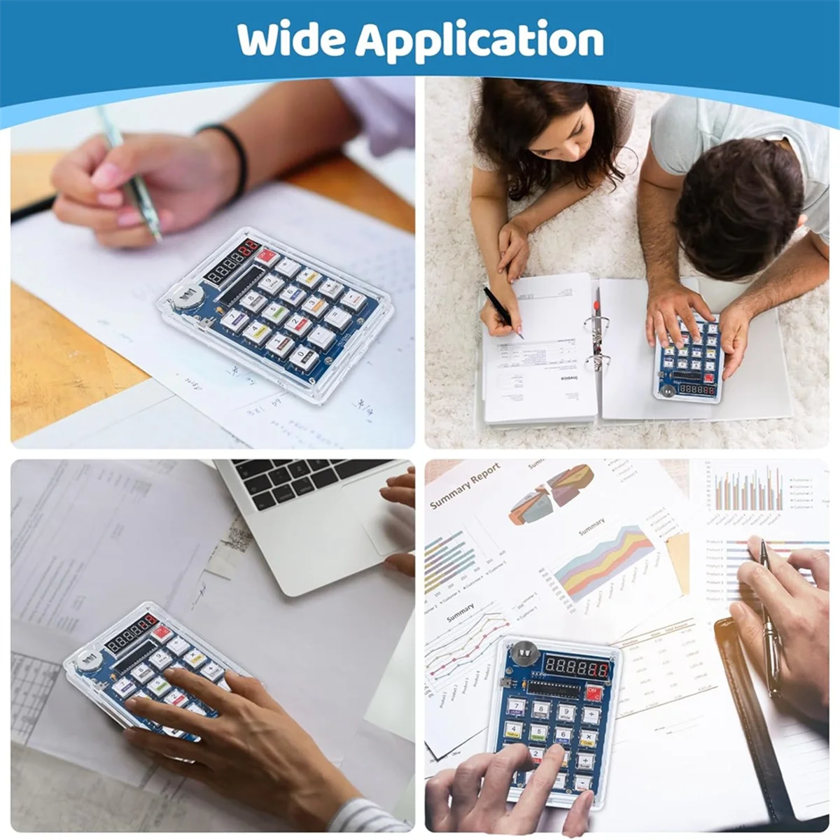 Kit de práctica de soldadura, calculadora DIY de 6 dígitos, calculadora de escritorio alimentada por USB/batería, proyecto de soldadura, Kit electrónico