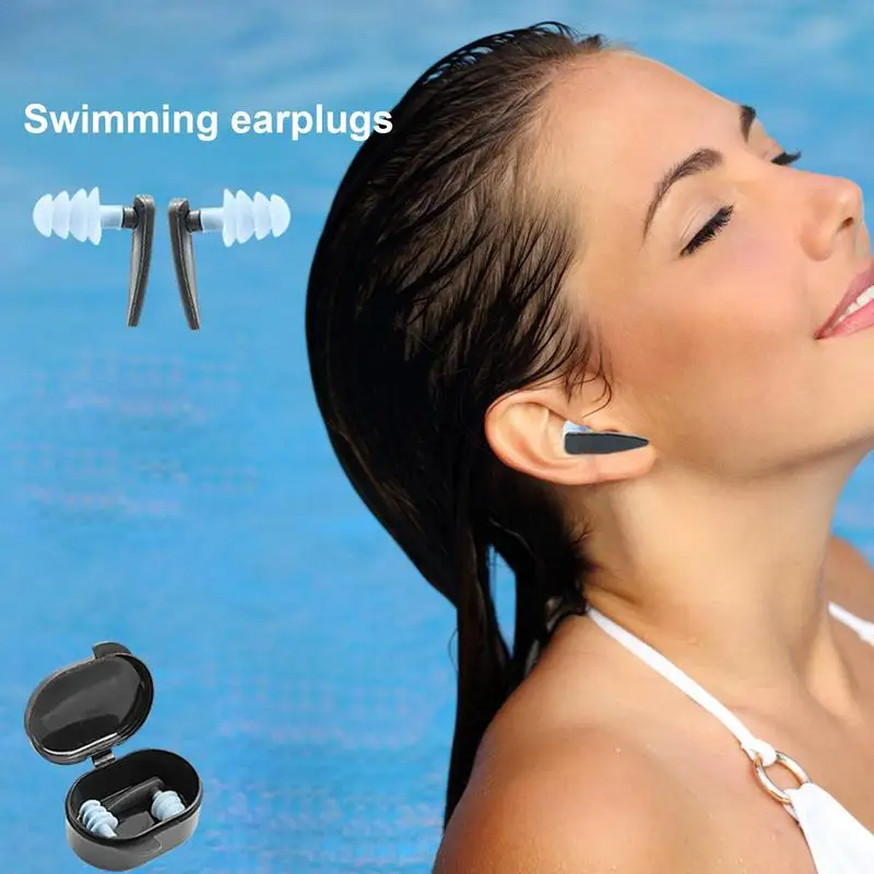 Swimming Earplugs For Adults 4 Layers Silicone Swimming Earplugs Silicone Earplugs Waterproof Swim Earplugs Comfy Earplugs For