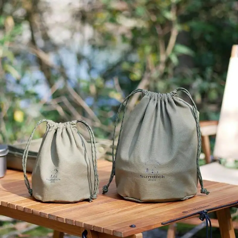 Camping Storage Bag Durable And Breathable Double Zipper Design 2 Sizes 3 Specifications Canvas Drawstring Pocket Button Design