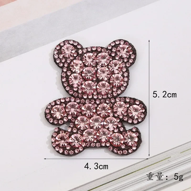 Fashion Rhinestone Patches Diamond Inlay Bear No-adhesive Cloth Luggage Dress Shoes Hats Accessories Party Banquet Women Gifts