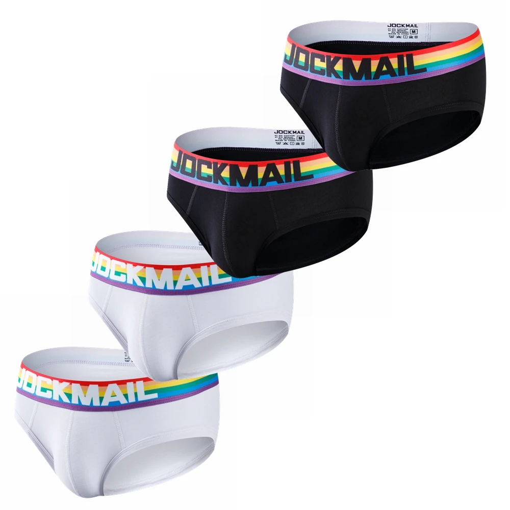 

4PCS/Lot JOCKMAIL Men Briefs Male Underwear Slip Hombre Calzoncillos Hombre Cuecas Underpants Breathable Black White Mixed