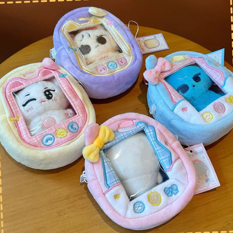 10cmドールディスプレイぬいぐるみミニバッグPVC透明Y2k韓国フォトカードバッグコットンキュートディスプレイバッグバックパックペンダント女の子ギフト