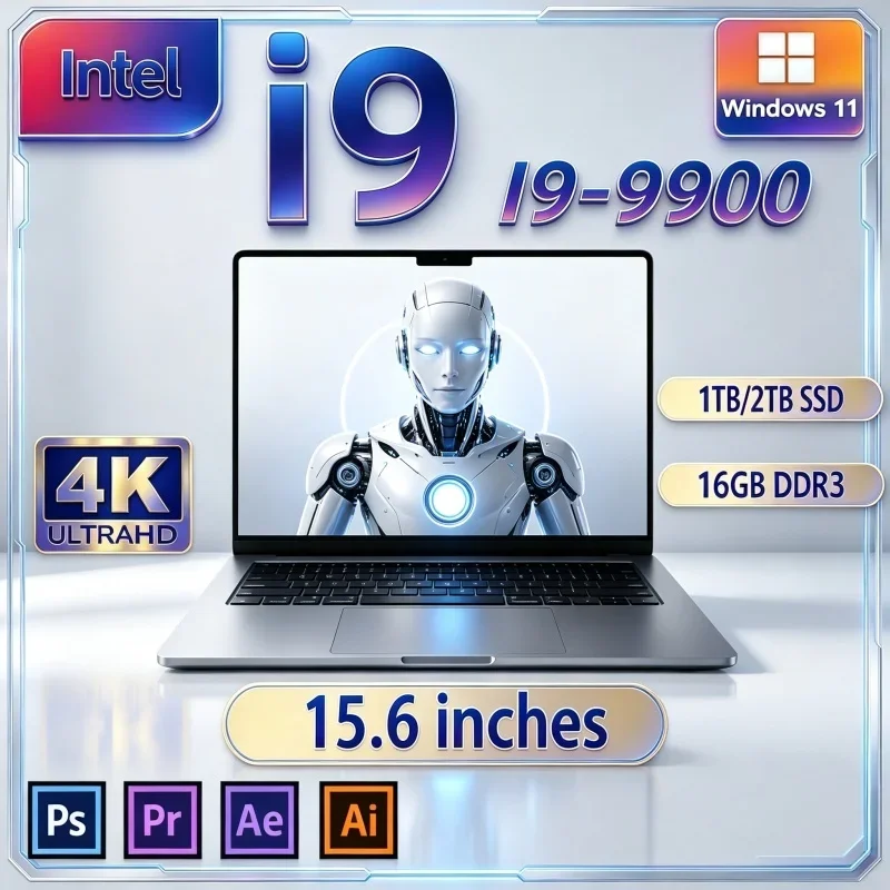 New i9‑9900 2026 Hot 15.6" Premium Laptop 120Hz FHD IPS 16/32GB RAM 2TB SSD Win11 Office Notebook
