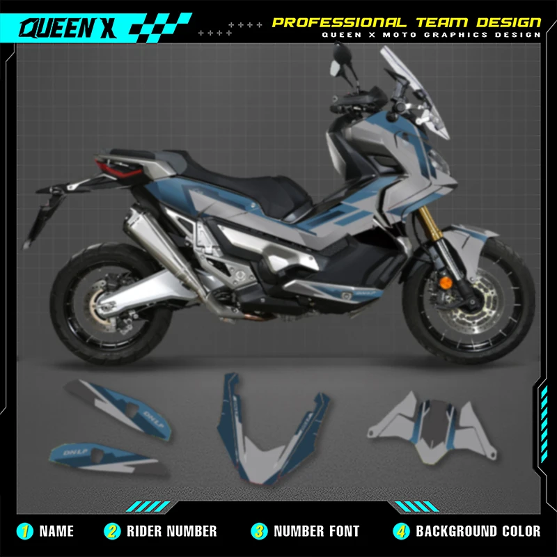 

Queen X MOTOR For Honda X-ADV 750 2017 2018 2019 2020 Motorcycle Graphics Decals Stickers Kits Number Name Custom