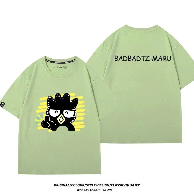 

Sanrio, новый стиль, модная футболка из 100% хлопка с принтом Xo и короткими рукавами, студенческая летняя футболка для девочек с милым американским мультяшным принтом, универсальная