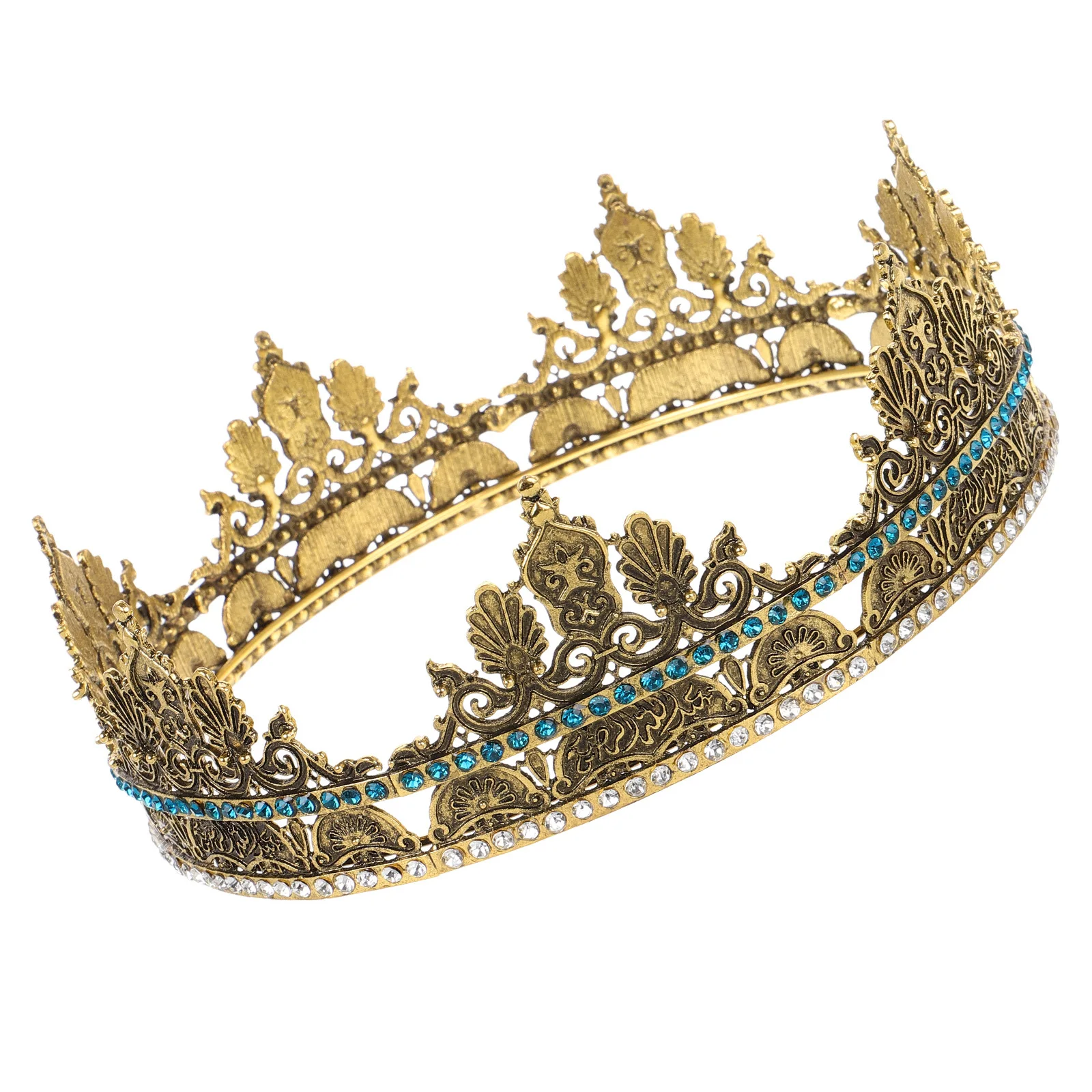 

Винтажная мужская корона из цинкового сплава, головной убор в стиле ретро King для мужчин, свадебная вечеринка, косплей, выпускной, сценическое ювелирное изделие, аксессуар