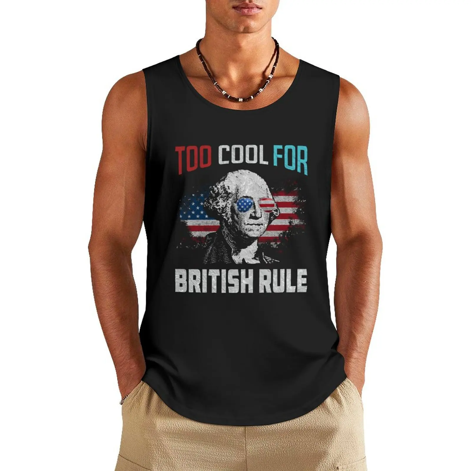 Мужская футболка без рукавов с принтом Джордж Вашингтон