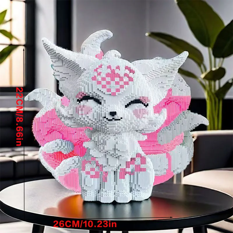 

7794-комплект 3D-пазлов для девочек с розовым хвостом и девятью хвостом лисы — изысканный комплект для сборки модели «сделай сам» для дней рождения и праздничных подарков