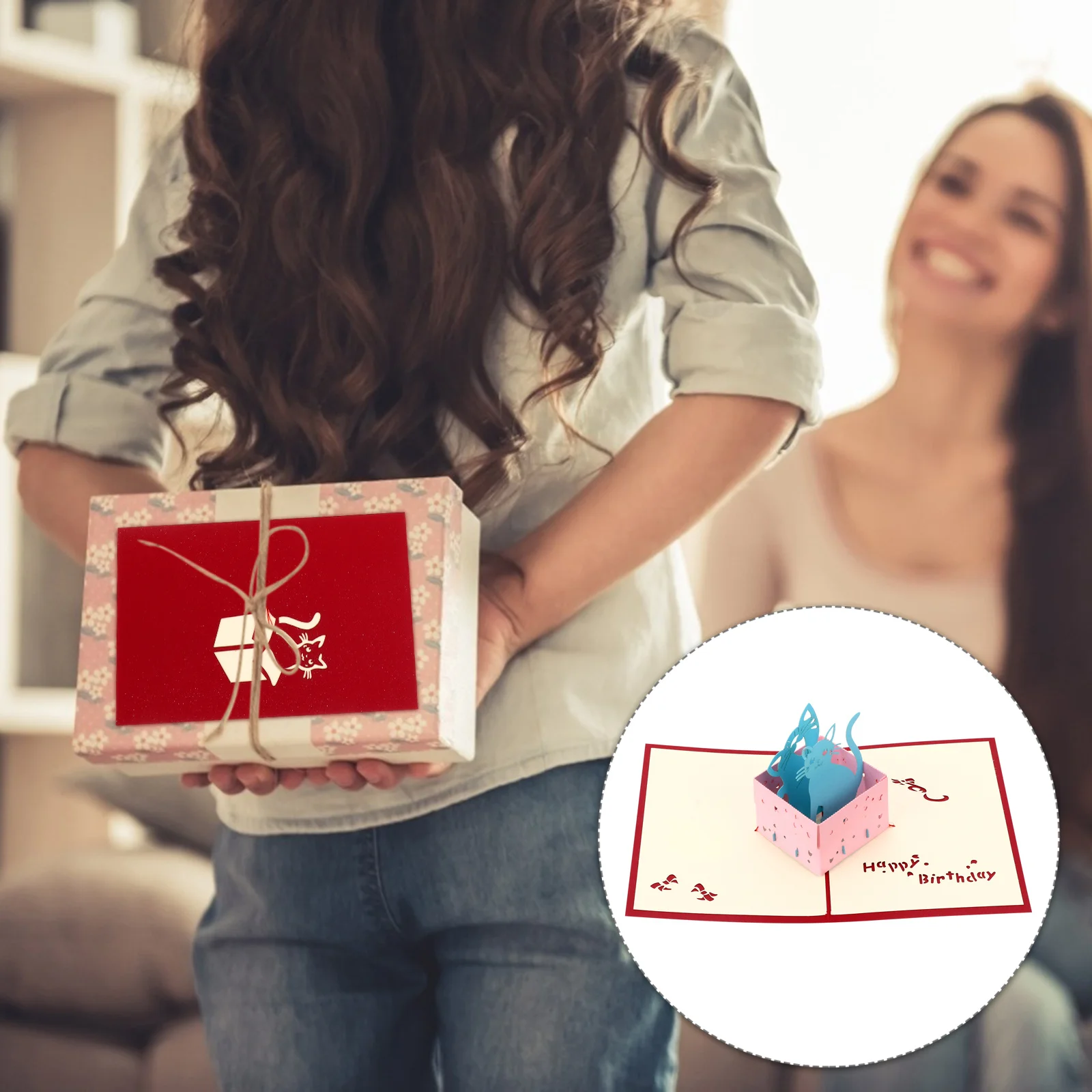 

1Pcs 3D Cat Box Pop-Up Cards Creative Birthday Greeting Cards Exquisite Handmade Decorative Gifts for Special Occasions