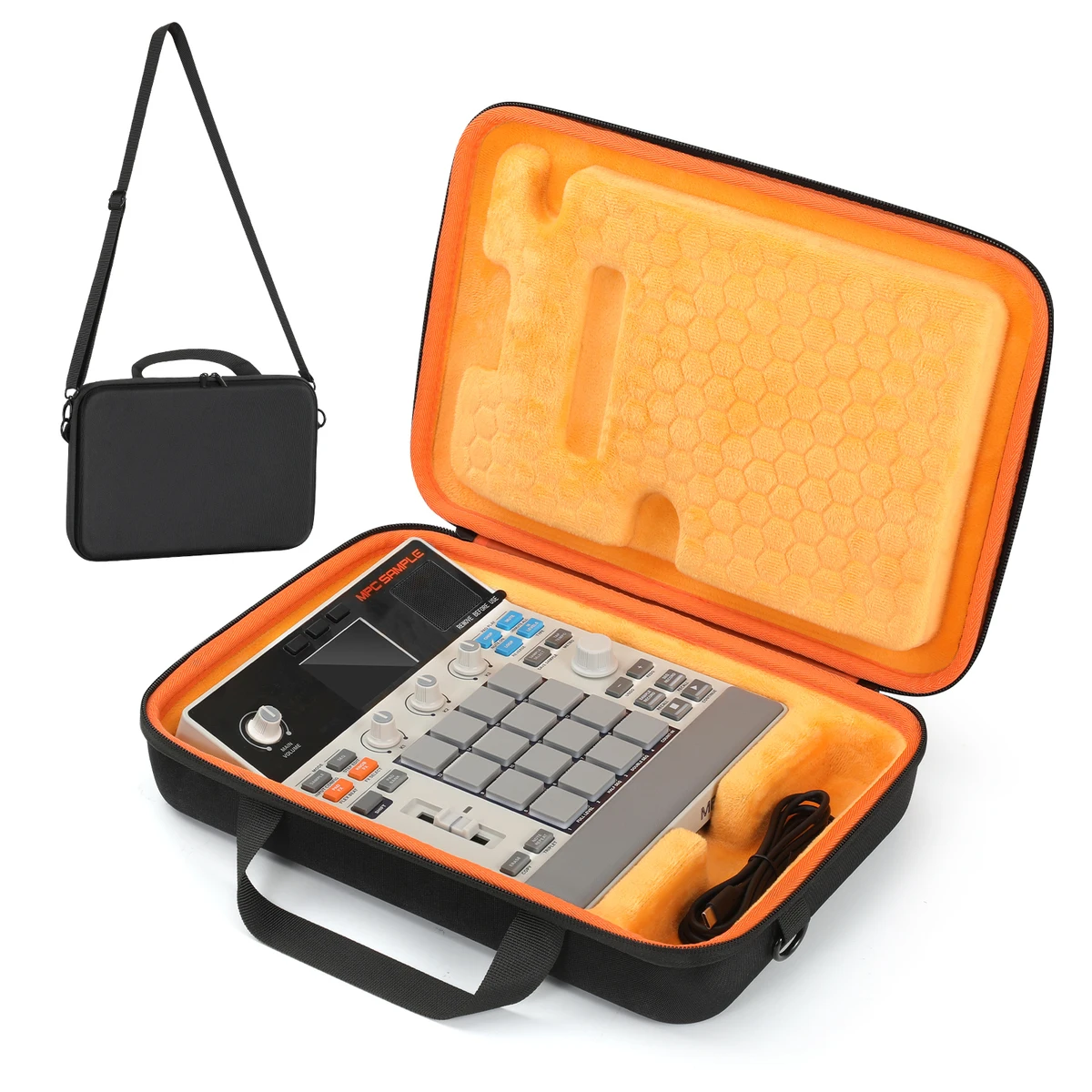 Hartschalen-Tragetasche für tragbare Lautsprecher, kompatibel mit Akai Professional MPC Sample Portable Groovebox Audio-Sampler, mit Griff. – Detail 2
