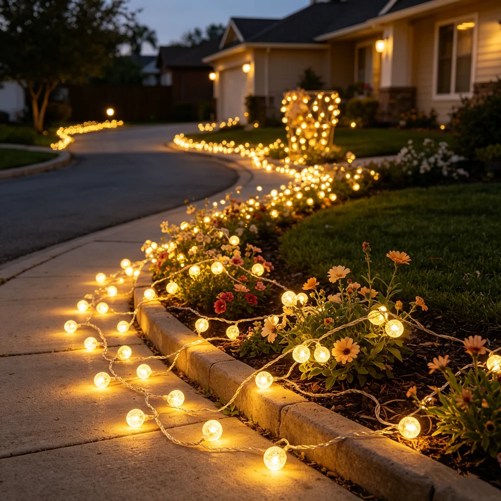 

Battery Operated Golden Glow for LED Indoor Wedding Fairy Lights Bubble Ball String Lights Holidays Party Room Home Decorations