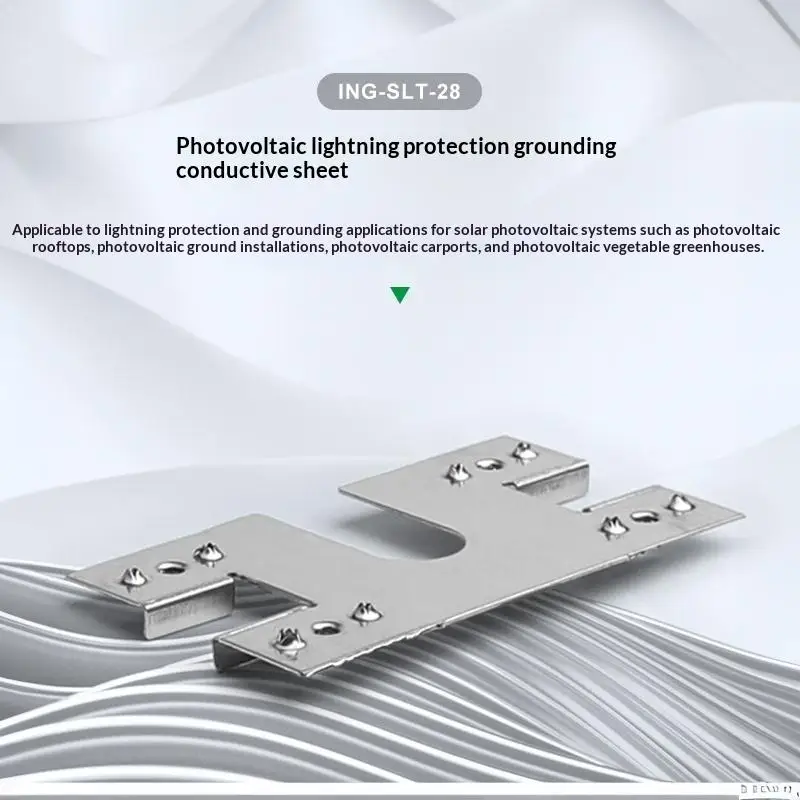 10Pcs Solar Panel Grounding Clip Washer Spacer 28x50mm Photovoltaic Conductive Sheet Puncture Gasket