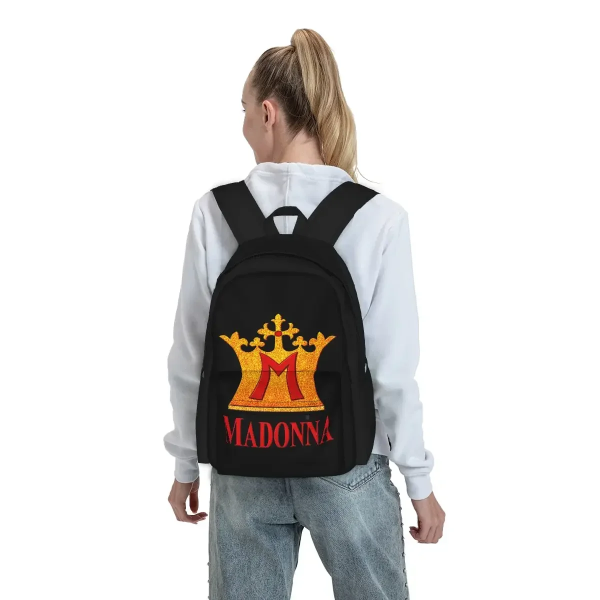 Madonna Blond Ambition Tour 1990 Mochila de gran capacidad Bolsa de gimnasta con tapa blanda de moda multifunción