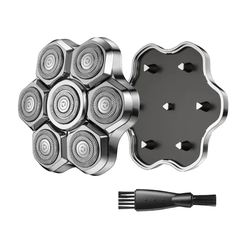 7D Floating Magnetic Adsorption Replaceable Electric Shaver Head With Double Knife Net Common Interface Spare Razor Blade Head