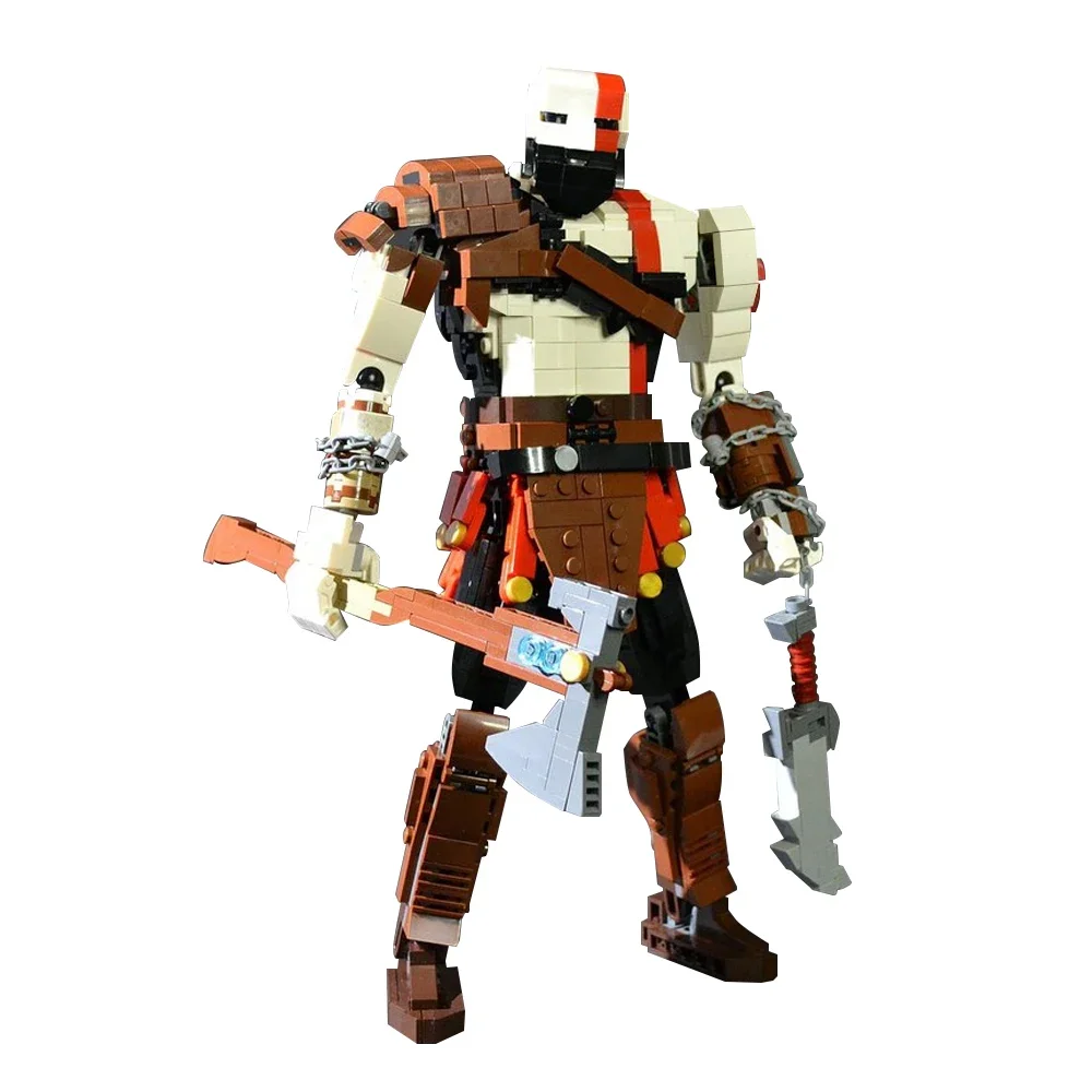 BuildMOC Mech Warrior God of the Wars Kratos Building Blocks Creatività Modello Personaggio Mattoni Giocattolo assemblato fai da te per regalo per bambini