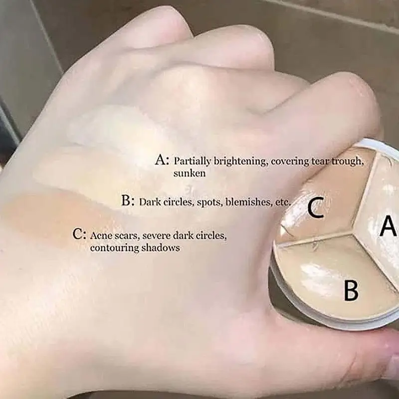 Ensemble de crème correctrice 3 en 1 pour le visage, fond de teint, correcteur avec brosse pour dissimuler les imperfections, corriger l'intelligence tactique