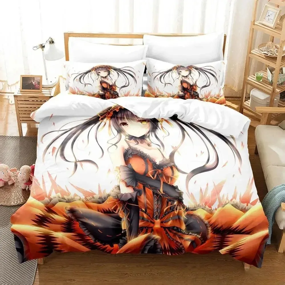 New Date A Live Tokisaki Kurumi Bedding Set Bedroom Soft Modern Bedspreads Comefortable Duvet Cover Quilt Cover And Pillowcase
