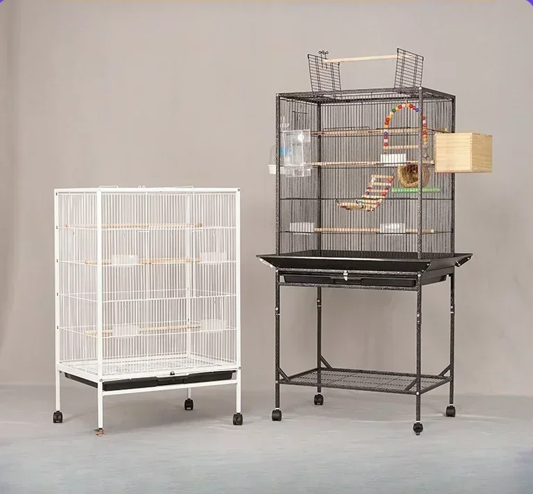 

Large Metal Bird Cage High-end Bird Villa with Wheels Easy To Move Splash-proof Wire Cage, Passerine Bird Parrot Cage