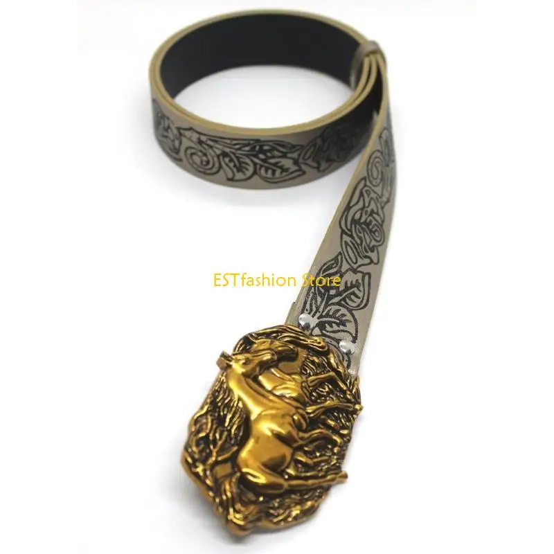 Y5GC Girls Punk Waist Belt for Banquet Idol Costume Embossed Belt Waist Body Jewelry for Party/Club for Jeans Pants
