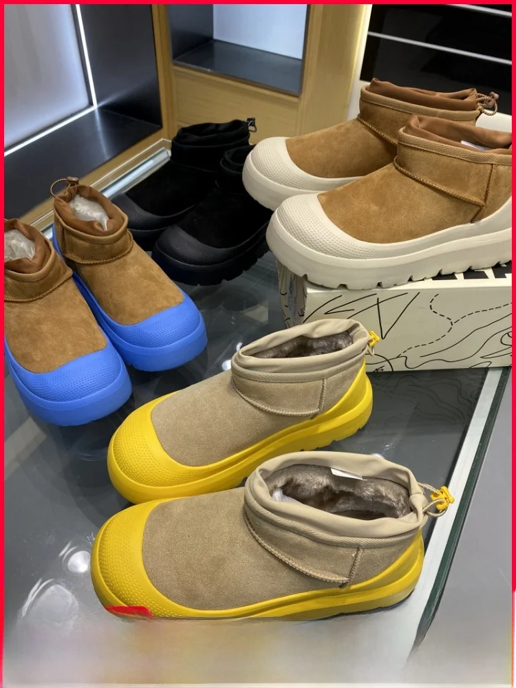 

Зимние повседневные удобные теплые плюшевые полувысокие уличные ботинки для мужчин, легкие модные снегоступы