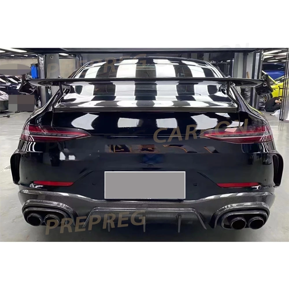 

Prepreg Dry Carbon Rear Diffuser Bumper Chin Splitters For Benz AMG GT63 63S Sedan 2019-2023 Accessories Rear Lip Spoiler