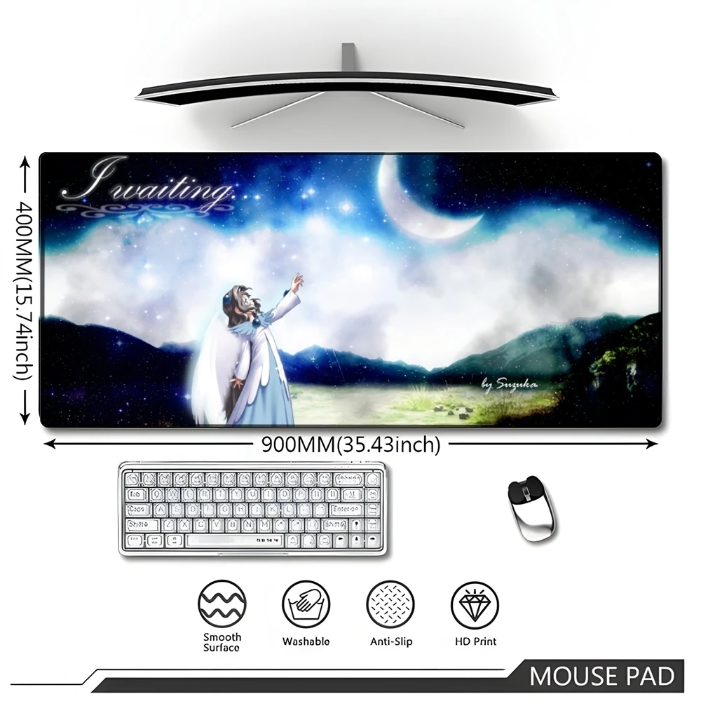 C-Cardcaptor Sakura Magic Mouse Pad Large Gaming Gamer Big Mouse Mat Computer Locking Edge MousePad 90x40cm Keyboard Desk