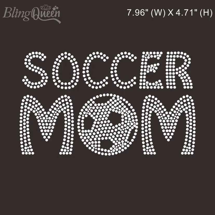 

BlingQueen-Hot Fix Iron On Rhinestone Appliques, Soccer Mom Design, Custom Orders are welcome, 25PCS/LOT