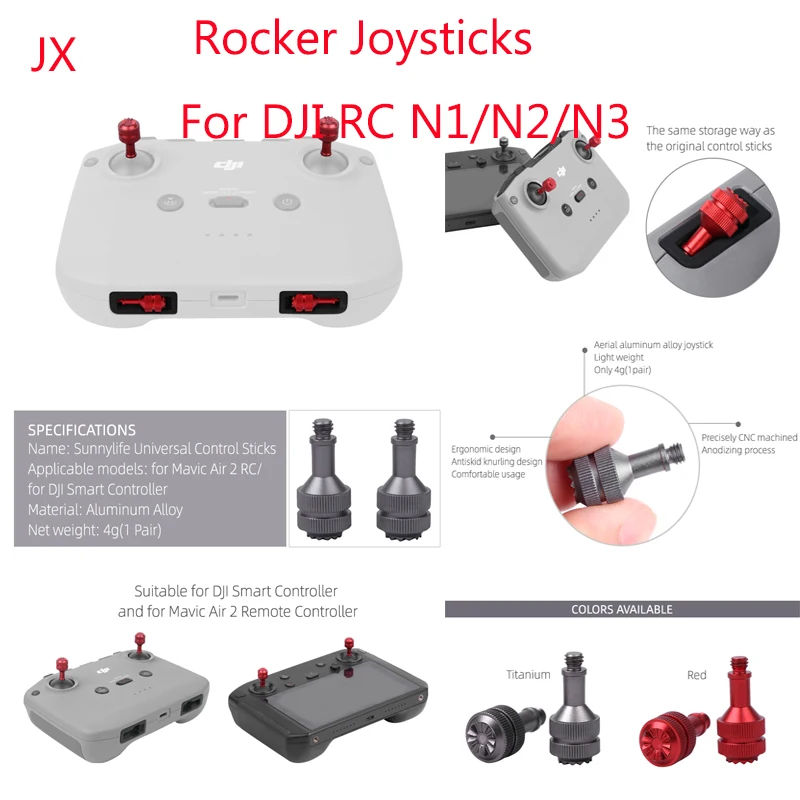 Sunnylife For DJI RC N2 /RC N1/RC N1C/RC N3 Remote Control Thumb Rocker Joystick Sticks For Flip/Air 3/Mini 4K/Air 3S/Mini 4 Pro