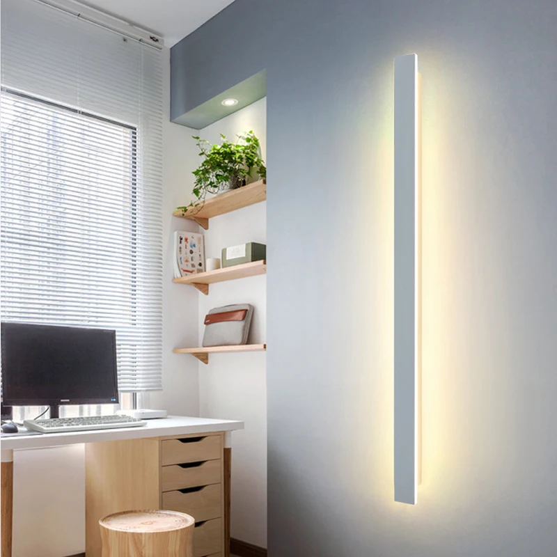 LED Interior Line Wall Slotted Wall Light Modern Minimalist Bedside Living Room Background Stairs Home Decoration Lighting AC220