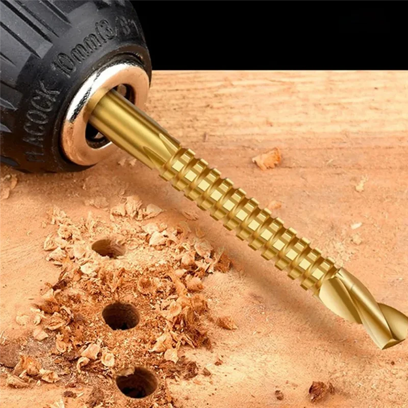 

High Quality-8Mm Titanium Coated Drill Bit Spiral Jagged Saw Drill Bit Composite Drill Bit Twist Drill Bit,8Mm Titanium Coated D