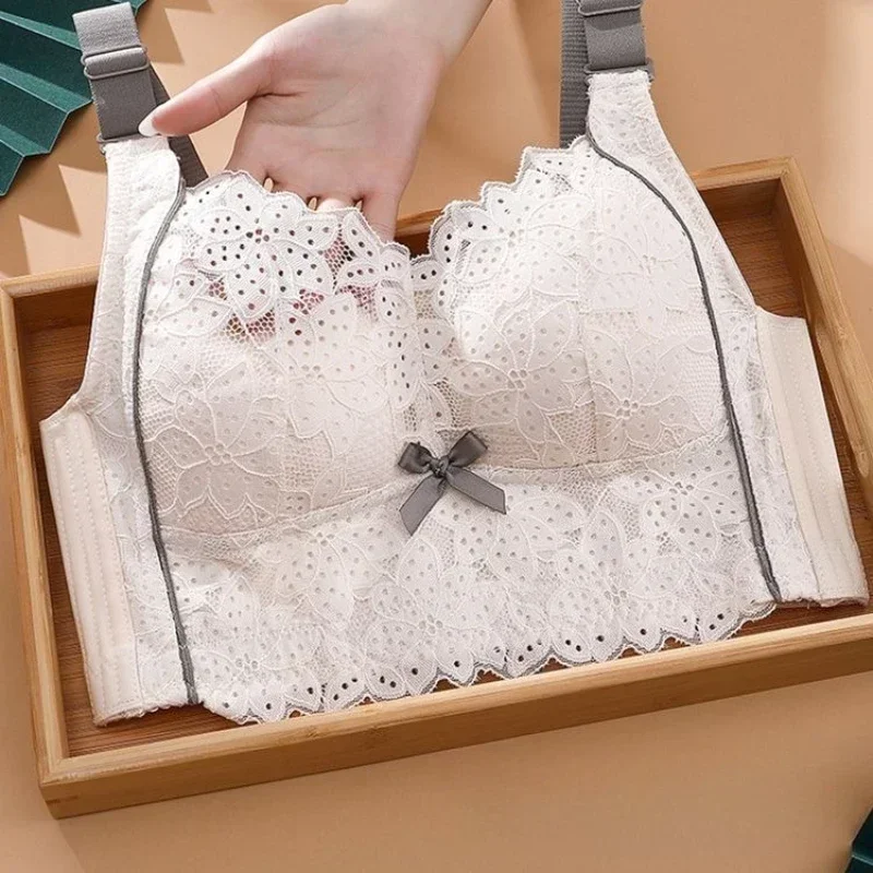 Lace Women's Lingerie Sexy Elegant Pretty Comfortable Women's Suit Breathable Charming Ultra-thin No Steel Ring Women's Bra