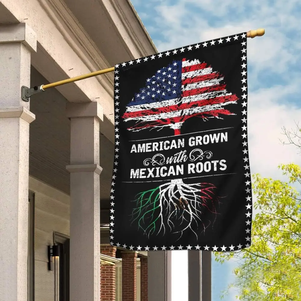 Flags-Mexican American Flag DBX1660F, House Flag (29.5 x 39.5)-USA House Garden Flags Premium Polyester-Decorative Outdoor Flags