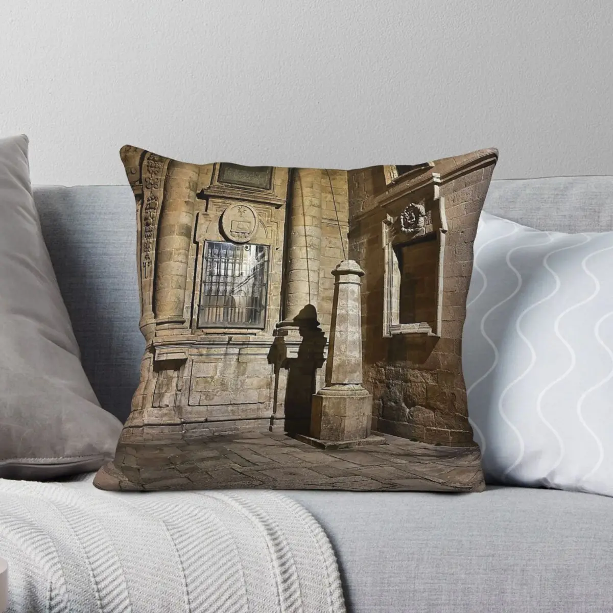 Plaza De La Quintana Pilgrim Shadow Pillowcase Polyester Linen Velvet Pattern Zip Decor Throw Pillow Case Car Cushion Case