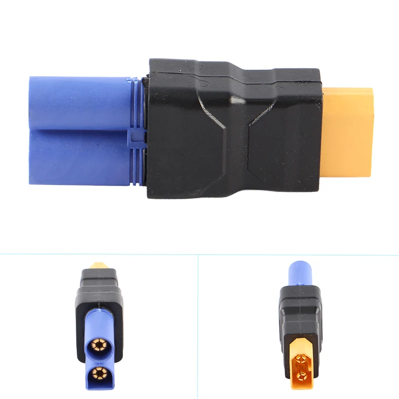 XT60 to EC5 Connector XT60 Male to EC5 Male Adapter Injection Molded RC Battery Adapter for LiPo Battery Micro FPV Drone