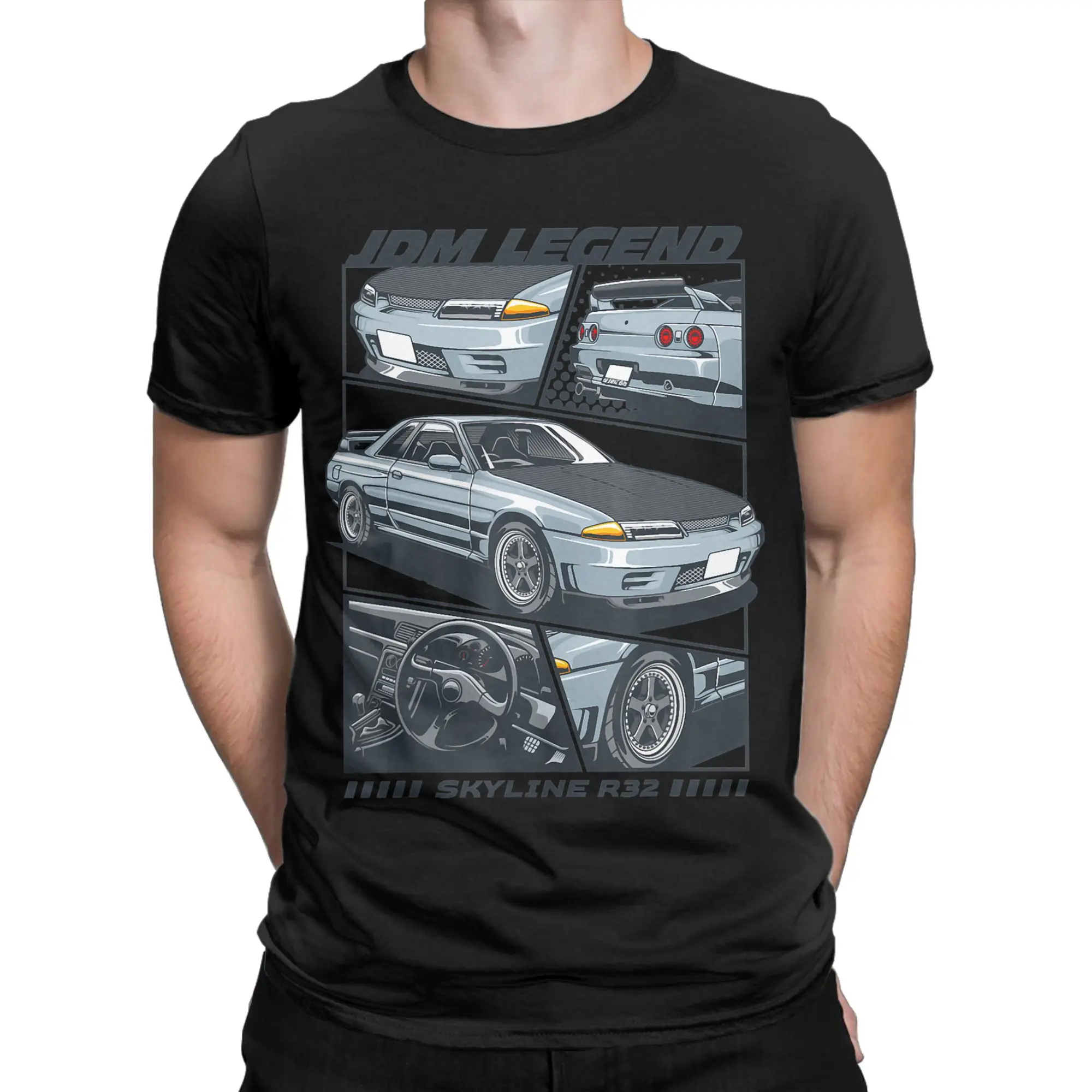 Skyline R32 Japanese JDM Car T Shirt T-Shirts for Men Novelty Cotton Tee Shirt Crewneck Short Sleeve T Shirts Gift Idea Clothing