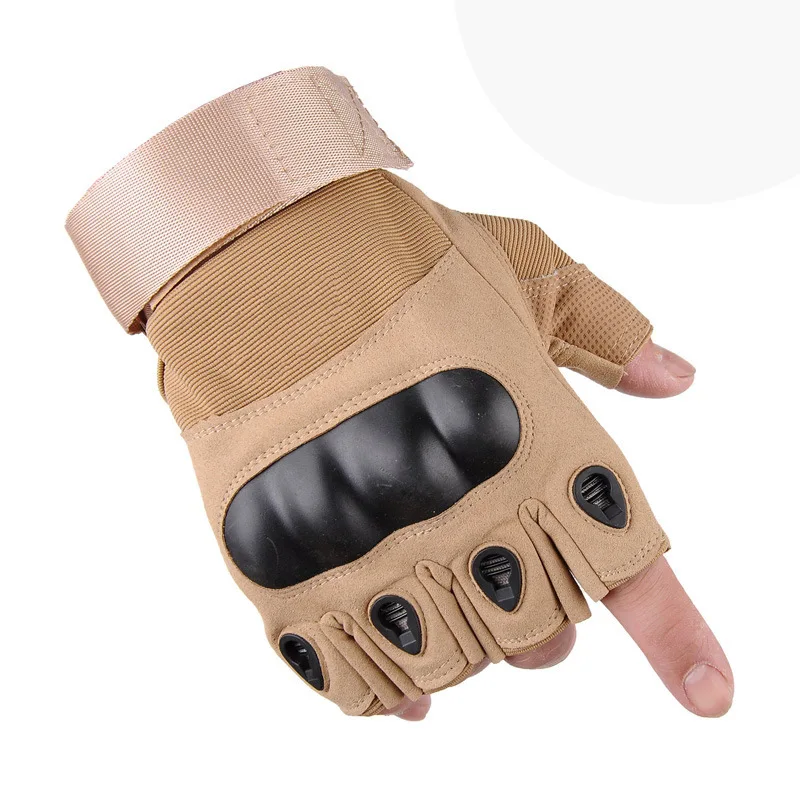 Outdoor tactische vingerloze handschoenen Harde knokkel Paintball Airsoft Jacht Combat Rijden Wandelen Halfvingerhandschoenen