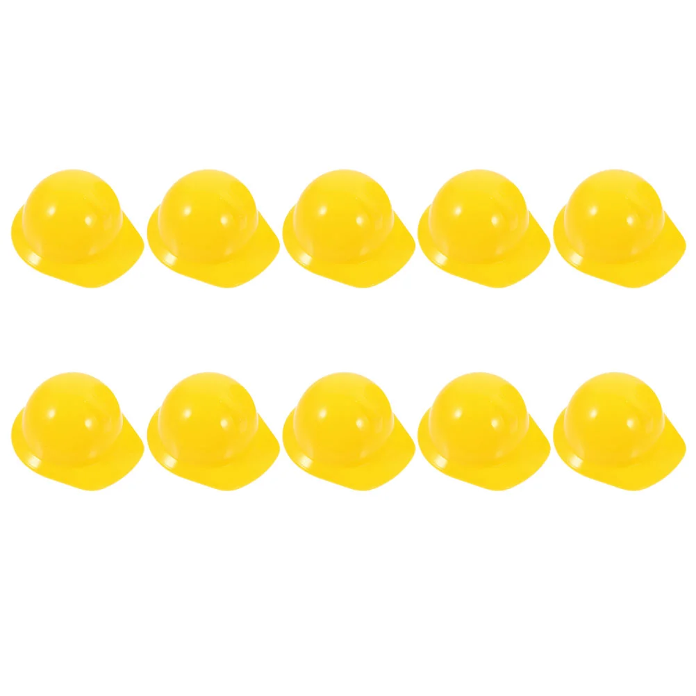 

10 Pcs Mini Construction Hat Car Accessories Safety Decor Chicken Plastic For Miniature Child Helmets