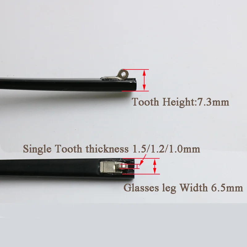 1Pair Thin Glasses Leg Single Tooth 1.0 1.2 1.5mm Flat Convex Concave Universal Sunglasses Myopia Mirror Replacement Accessories