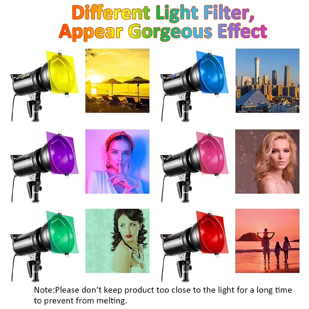 

Films Gel Pack of 6 Colour Films Gel, Transparent Coloured Film, Heat Resistant for Lamps, Coloured Filter (30 x 21 cm)