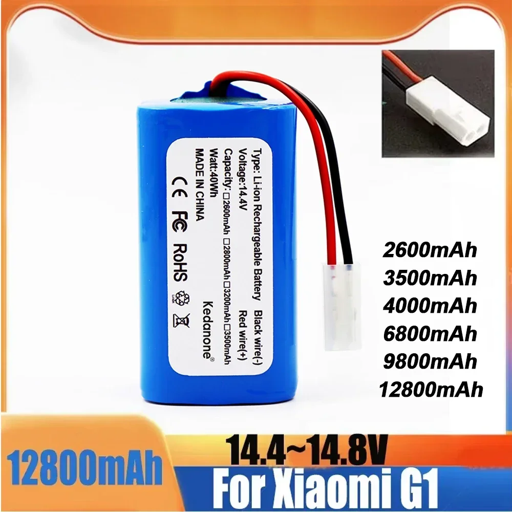 

New 4S1P 14.4V 12800mAh Li-ion Battery Pack,For XIAOMI MIJIA Mi Robot Vacuum-Mop Essential G1 MJSTG1, SKV4136GL H18650CH R30 R35