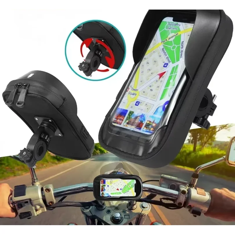 Bicycle Motorcycle GPS Navigation Holder Waterproof Multi-function Mobile Phone Bracket Card Pack Bike Motorcycle Accessories