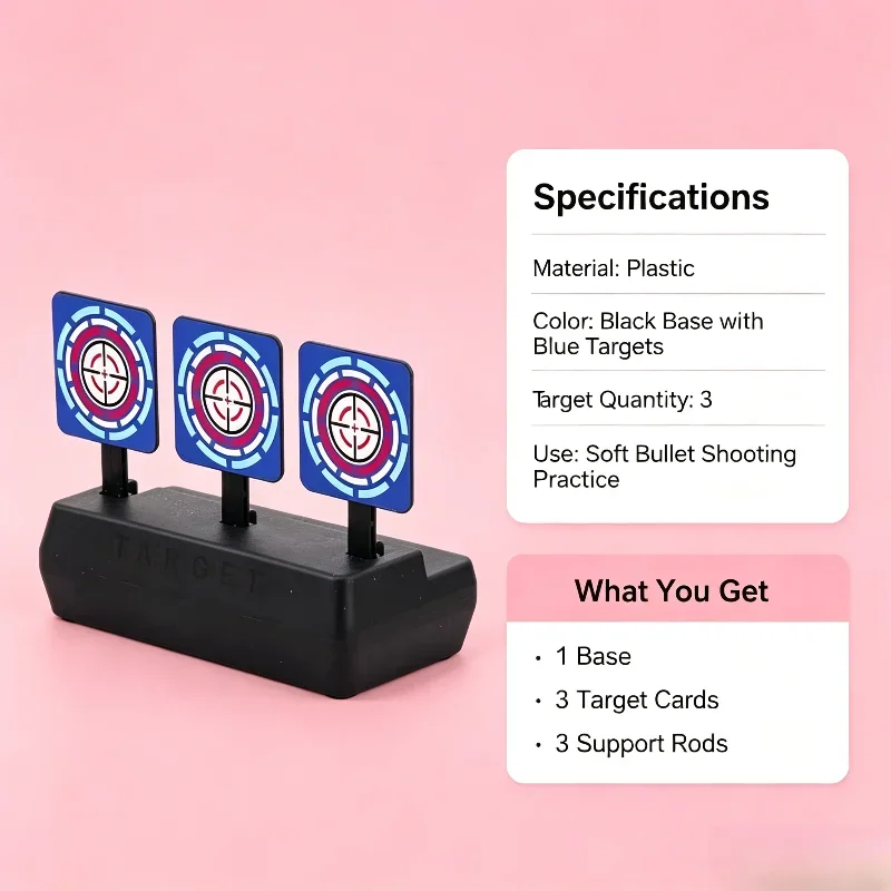 Soft Bullet Shooting Accessory Vertical Auto Rebound Target Automatic Reset Mechanical Training Practice Target