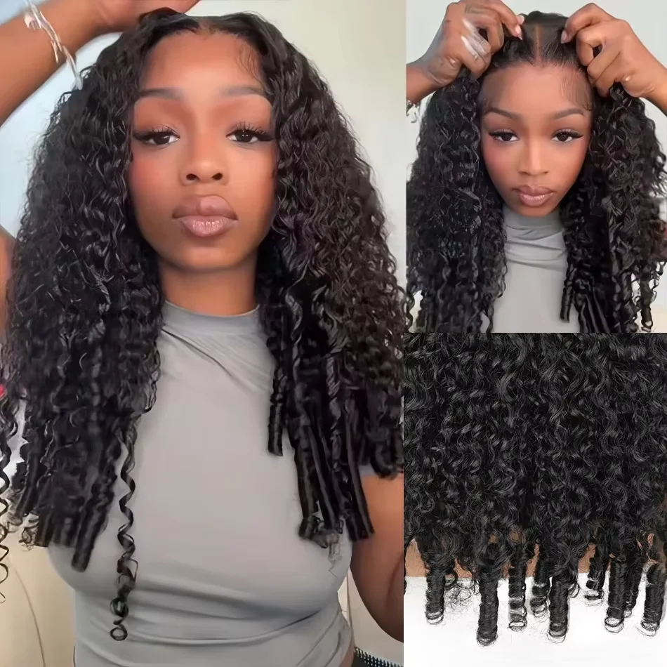 13x4 Lace Front Perücken Burmesische Locken HD 13x6 Lace Perücke Echthaar Vorgezupfte Burmesische Tiefe Locken Echte Klebefreie Perücke Echthaar