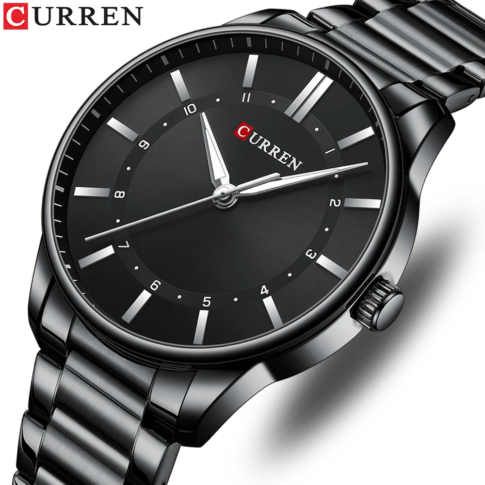 CURREN Casual Quartz Watches Men Luxury Brand Stainless Steel Band Simple Business Quartz Wristwatches