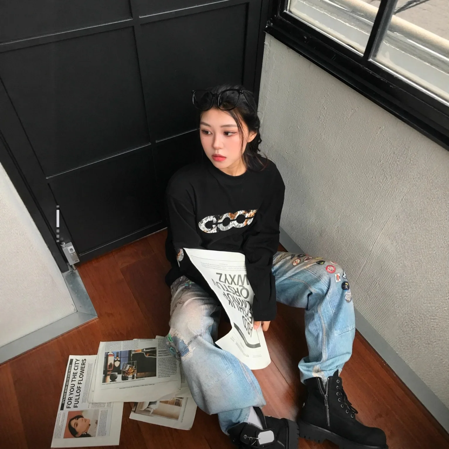 High-Quality Goodbrand Fashion Flamed Lace Floral Applique Light Luxury T-Shirt Unisex