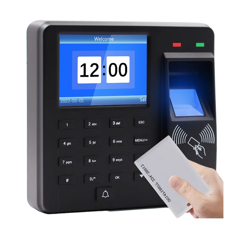 M10H Toegangscontrolelezer Vingerafdrukherkenning RFID 125 Khz Biometrische aanwezigheidsrecorder 1000 werknemers 25 talen
