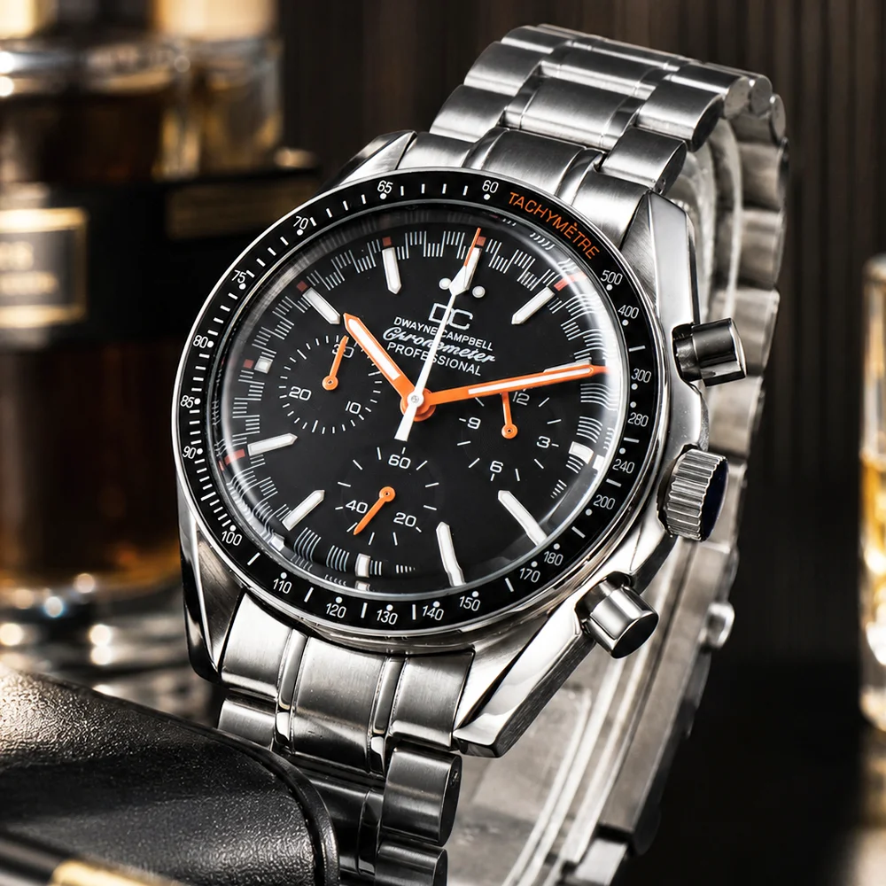 DC VK63 Watch High Quality C3 Green Night Light VK63 Chronograph Fit For speed master style VK63 Men Watch Calendar Window Water
