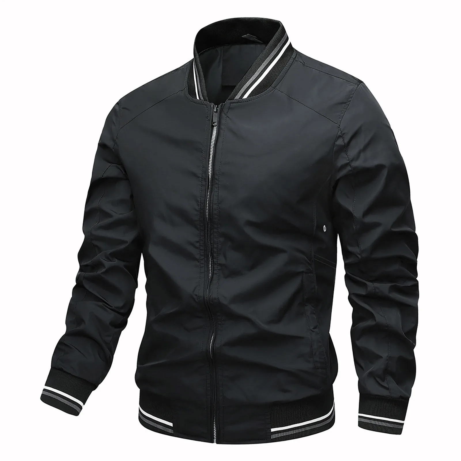 

Men's Baseball Collar Solid Color Breathable Jacket Man Mens Quilted Jackets Lightweight over Coat for Men Hoodie