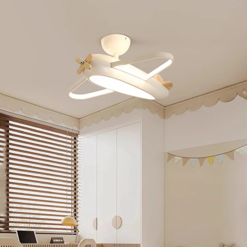 Airplane Ceiling Lamps LED Children's Room Helicopter Lamp Modern Cream Style Baby Room Teen Boy Bedroom Airplane Ceiling Lights